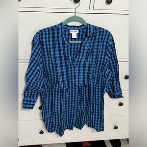Blair Gingham 3/4 Length Sleeve Button Up
